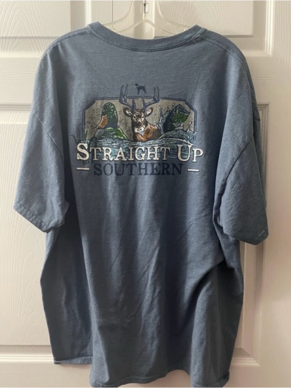 Straight Up Southern Graphic Tee - Slate Blue